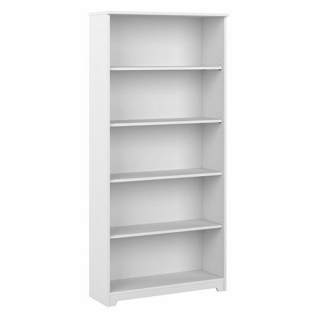 Bush Business Furniture Cabot Tall 5 Shelf Bookcase in White WC31966